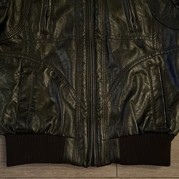UrbanRepublic Unisex Kids Black Pleather Jacket. Size 7 - Picture 5 of 16